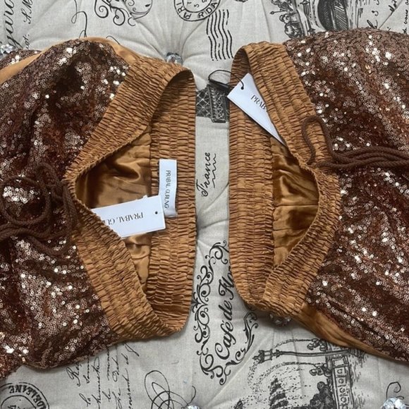 Prabal Gurung Metallic High-rise Sequin TROUSERS - Picture 14 of 15